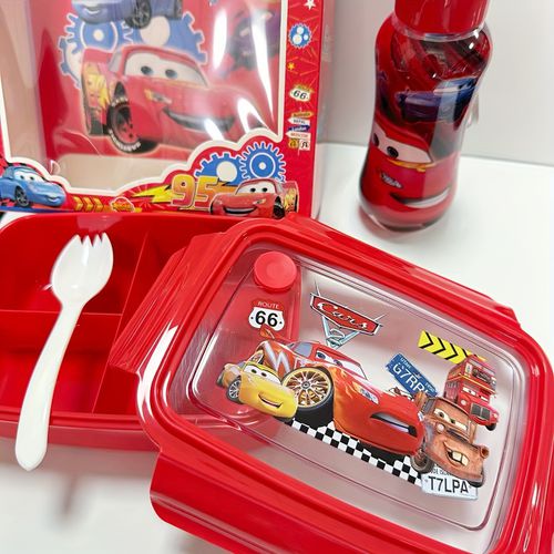 TEMU Cars No. 95 Creative Bento Box + Water Bottle + Spoon Set - Essential For Back-to