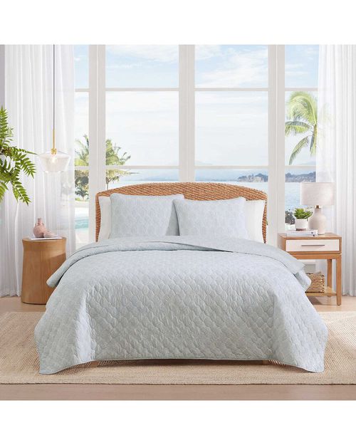 Line Palms Cotton Quilt Set