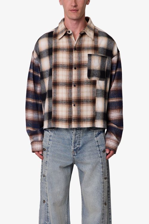 Paneled Flannel Shirt - Multi