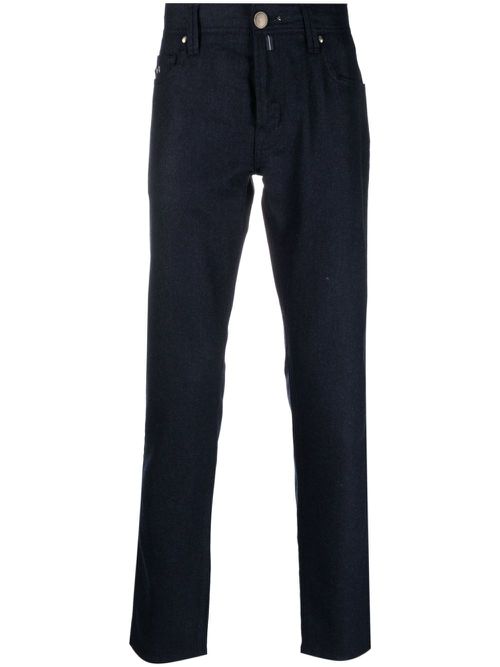 Skinny wool-blend trousers - Blue