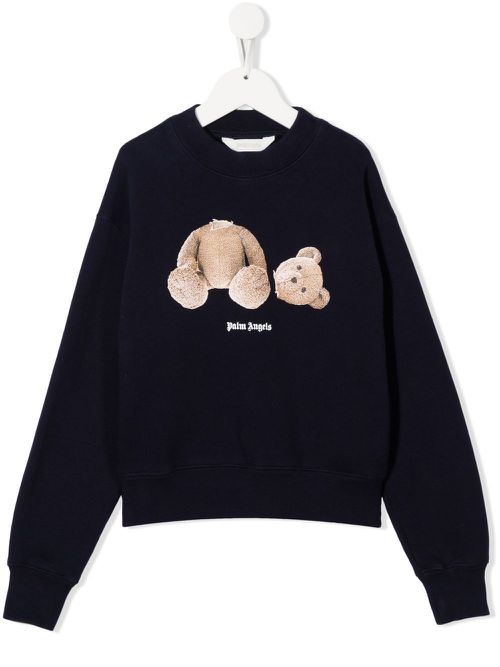 Bear-motif sweatshirt - Blue
