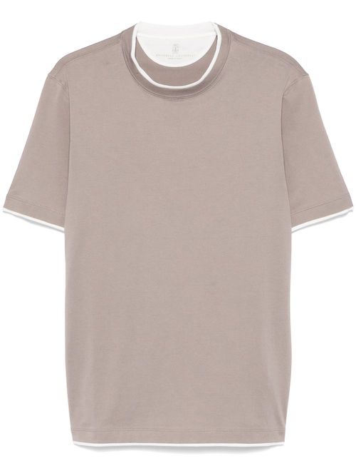 Layered-detail T-shirt - Grey
