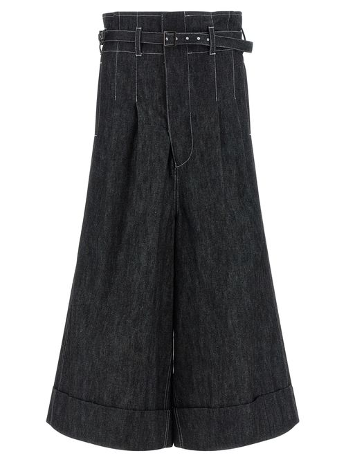 High Waist Jeans Black Cotton - Women