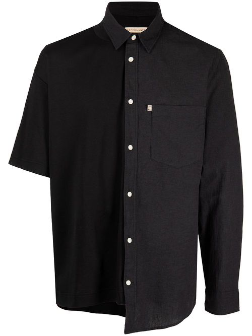 Asymmetric button-down shirt - Black