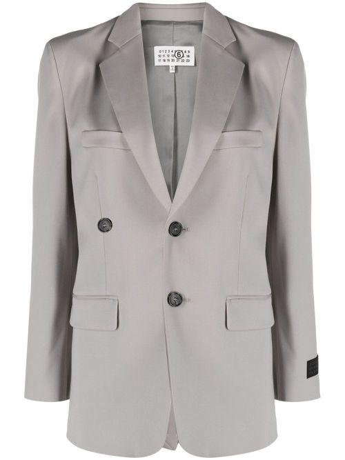 Numbers-motif american-vent blazer - Grey