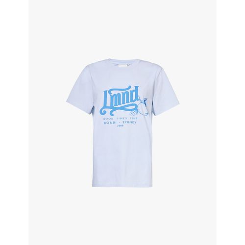 Womens Ceramic Blue/ink Blue Good Times Club Graphic-print Cotton-jersey T-shirt M