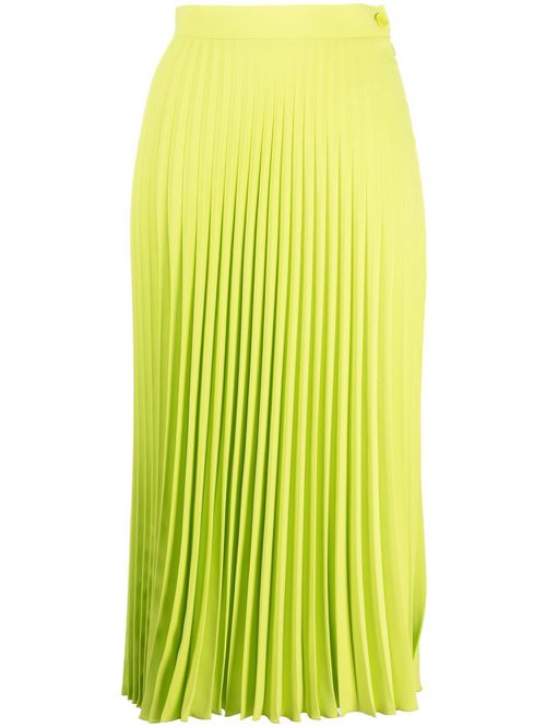 Pleated crepe midi skirt - Green