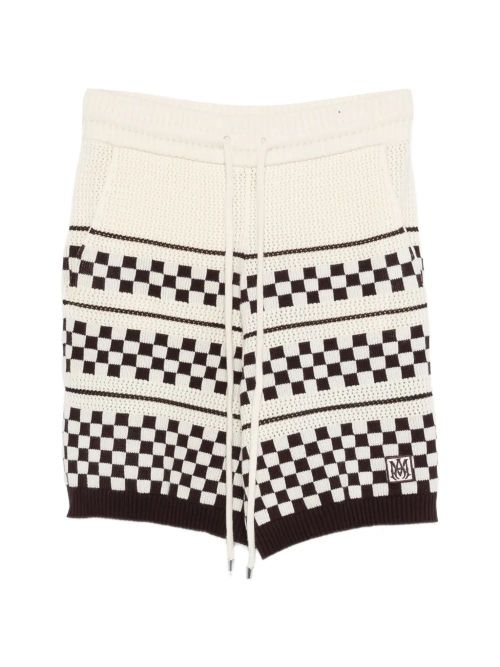 Men's Checkered Mesh Mini Shorts