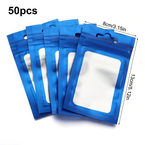 TEMU 50pcs Colorful Jewelry Sealed Bag Plastic Anti-oxidation Zipper Sealing Jewelry Packaging