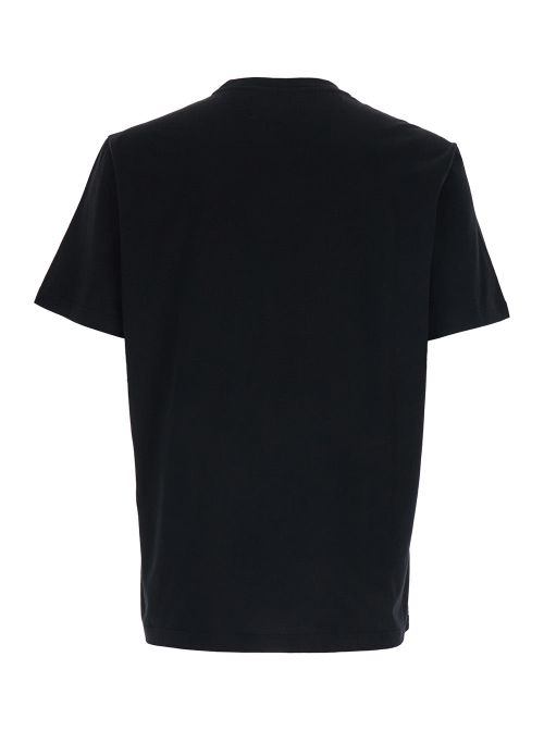 Crew Neck Star Detail T-Shirt — Black