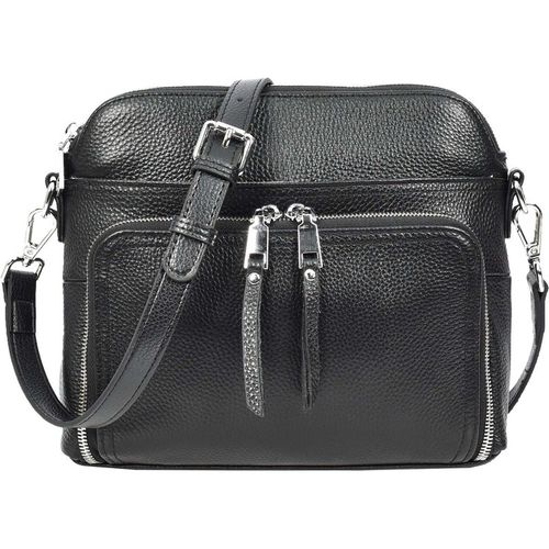 Womens Real Leather Cross Body Bag Classic Sling Style Skye Navy