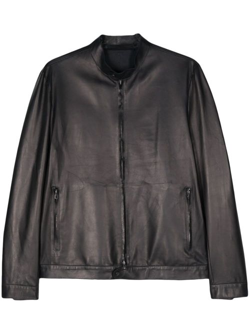 Zip-up leather jacket - Blue