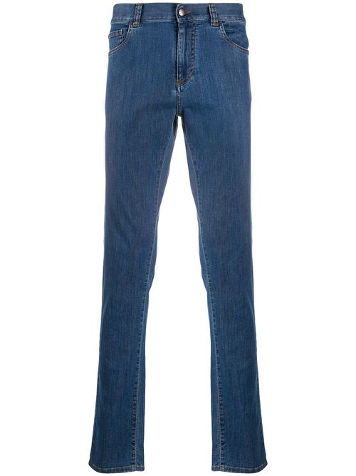 Logo rise skinny jeans - Blue