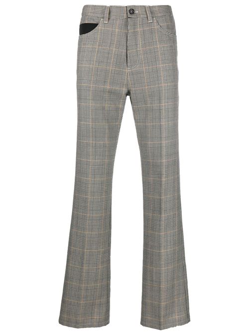 Prince of Wales straight leg trousers - Black