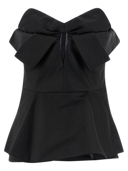 Off-Shoulder Bustier Bodysuit — Black
