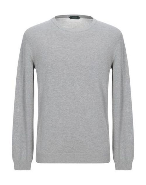 Zanone Man Sweater Light grey Size 46 Cotton