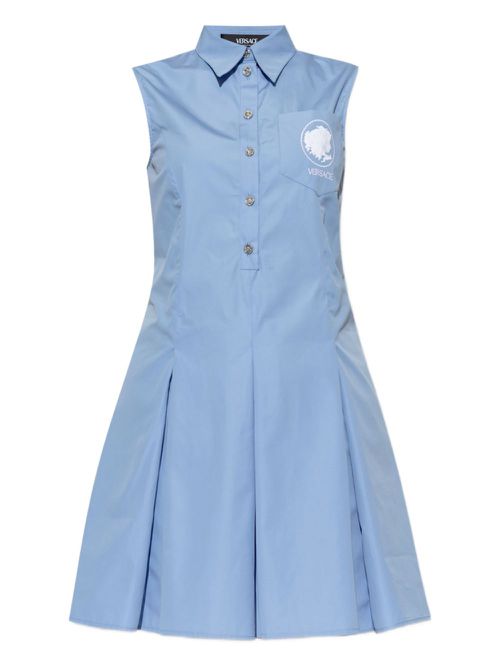 Versace button-up sleeveless dress - Blue
