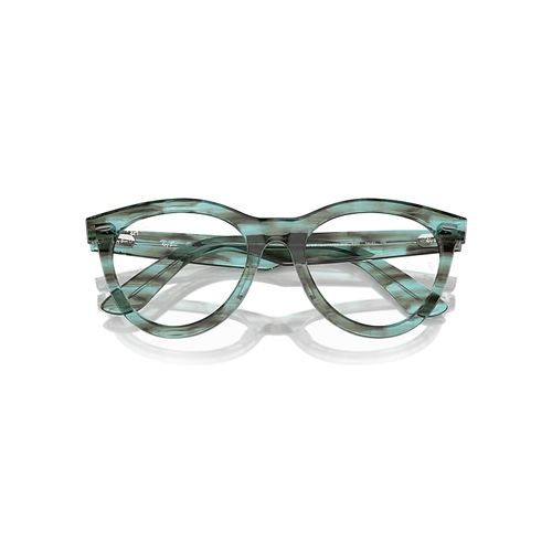 Ray-Ban Wayfarer Way Optics Eyeglasses Striped Transparent Green Frame Clear Lenses Polarized