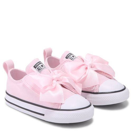 Kids' Chuck Taylor All Star 1v Low Top Sneaker Toddler Shoes (Pink Frosting Bow)