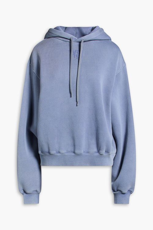 Logo-print cotton-blend fleece hoodie - Blue - XXS