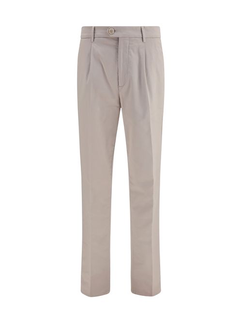 Cotton-Blend Chino Trousers — Beige