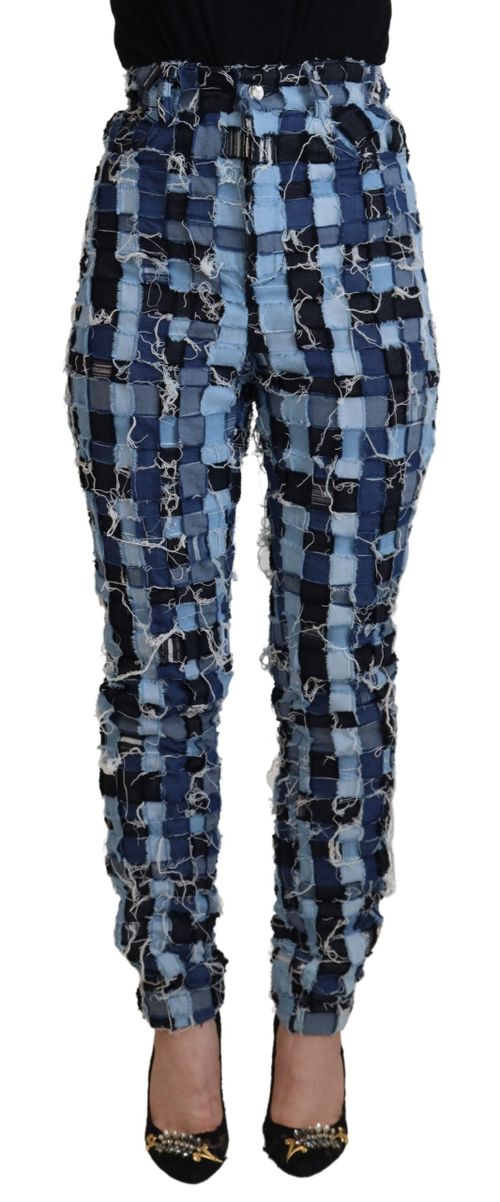 Patchwork Denim Jeans — Blue