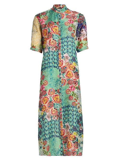 Women's Carlina Silk Midi-Shirtdress - Carlina Scarf