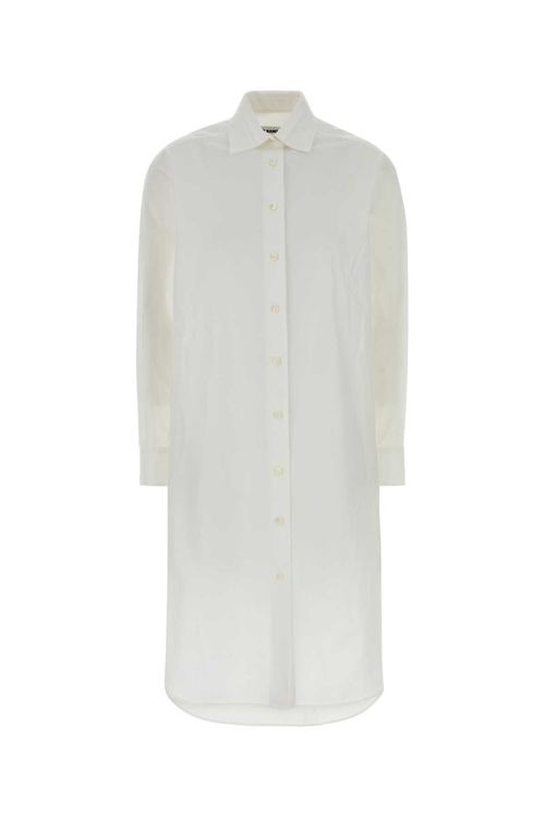 Poplin Shirt Dress Dress — White