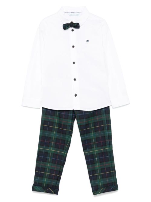 Checkered shirt and trousers set - Green