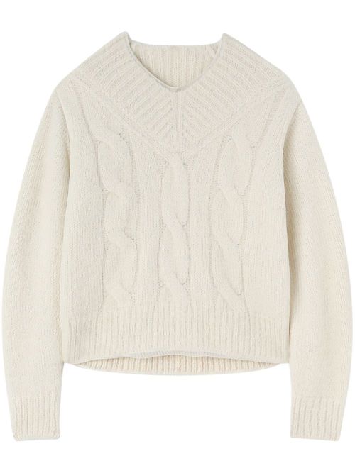 V-neck jumper - White