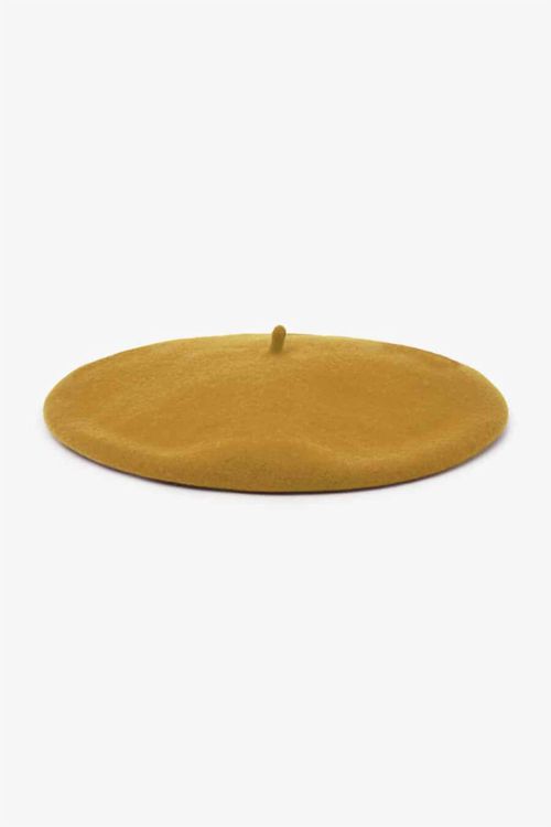 Women's Wool Beret In Mustard