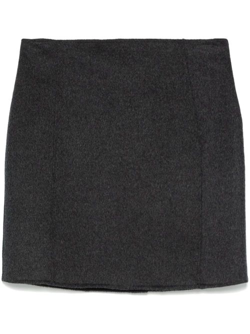 Brushed-effect mini skirt - Grey