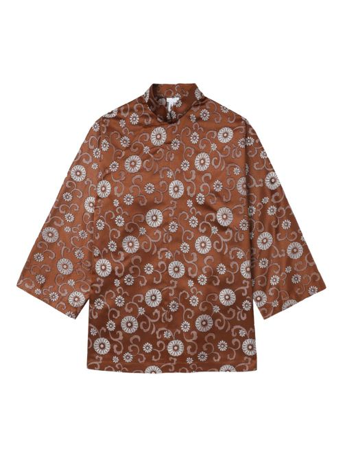 Floral-print blouse - Brown
