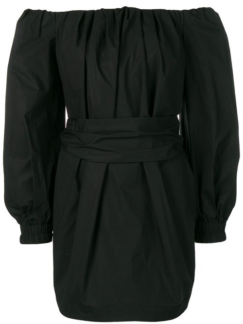 Off shoulder belted dress - Black