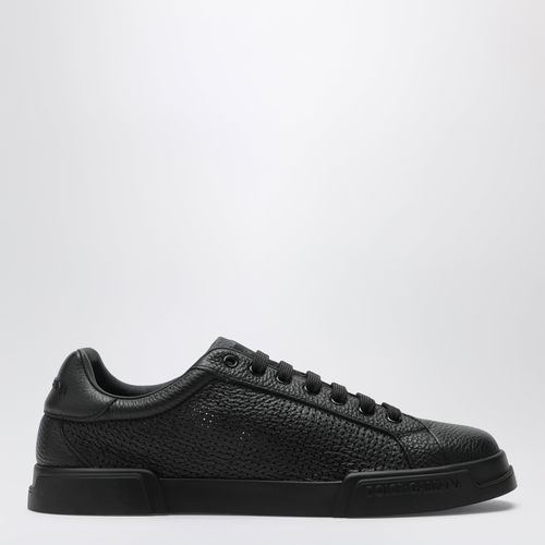 Dolce & Gabbana Portofino Light Strobel Sneakers In Black Leather