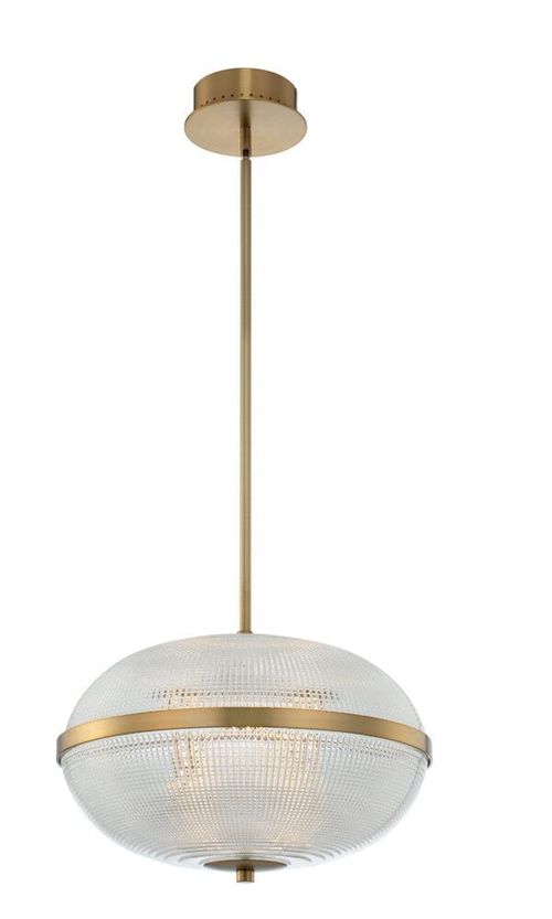 Kalco Portland Contemporary Chandelier in Winter Brass - 512155WB