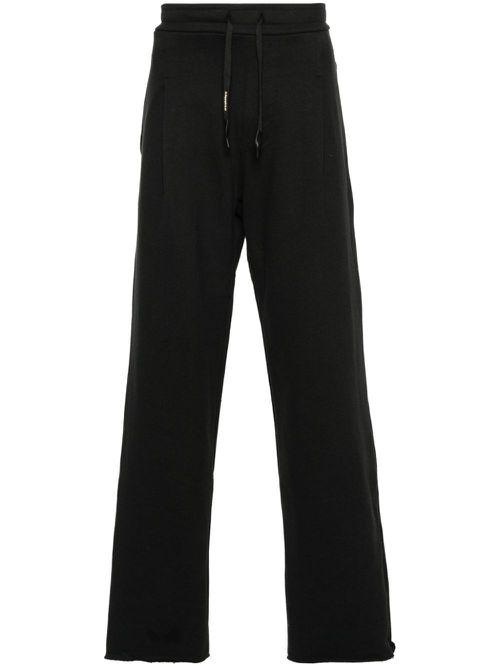 Straight-leg cotton track pants - Black