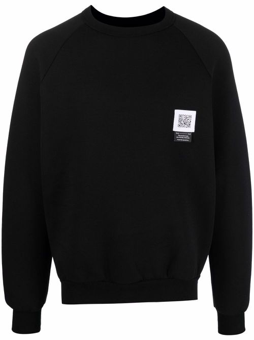 Side-zips cotton-blend sweatshirt - Black