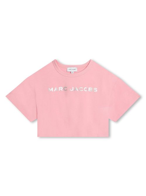Logo-print cropped T-shirt - Pink