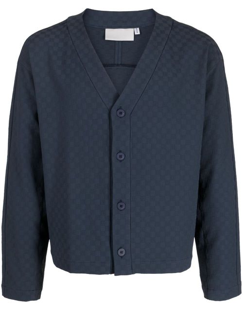 Lais logo-embroidered cardigan - Blue