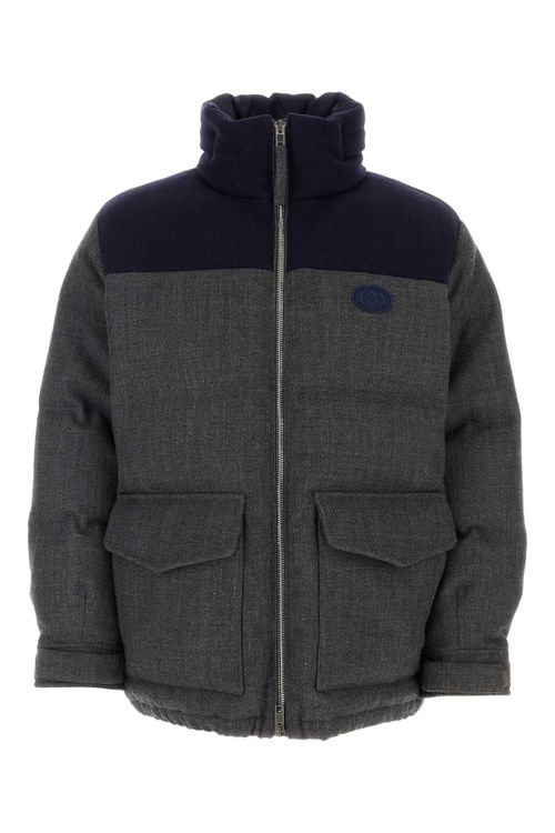 Wool Blend Down Down Jacket — Gray