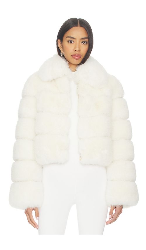 Generation Love Madison Faux Fur Jacket in White. L. Also in S