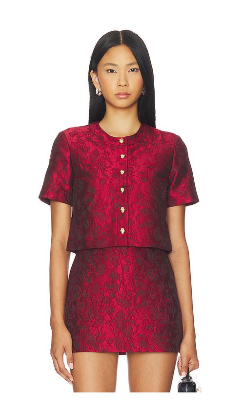 Amanda Uprichard x REVOLVE Braswell Top en Burgundy. XL. Also en L, M