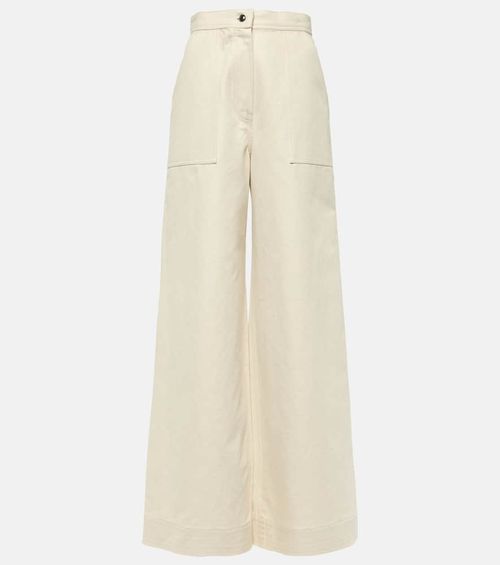 Oboli cotton and linen wide-leg pants