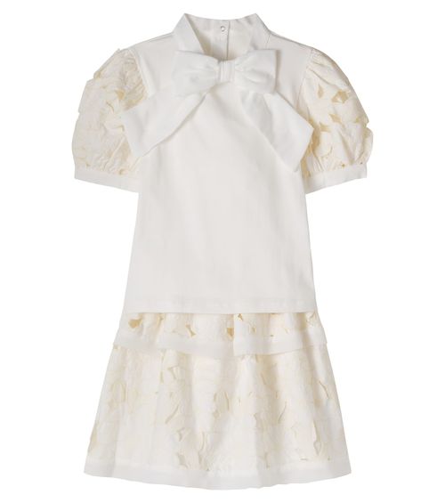 Cotton-blend top and skirt set
