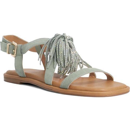 Dune London Womens Ladies Lysia - Suede Tasselled Sandals - Green