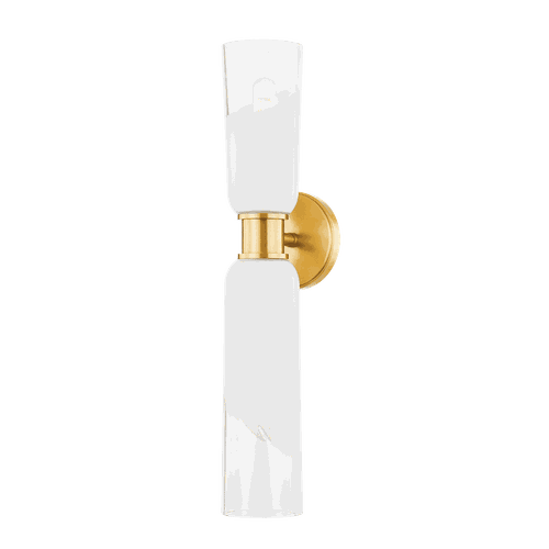 Aged Brass Two Light Wall Sconce from the Wasson Collection