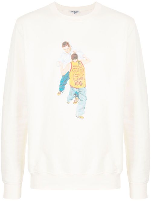 Graphic-print detail sweatshirt - White