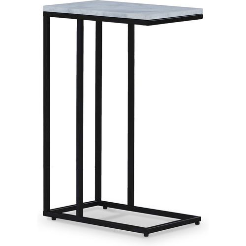 Elissa Marble Side Table with Black Leg | Black Grey White | Roseland