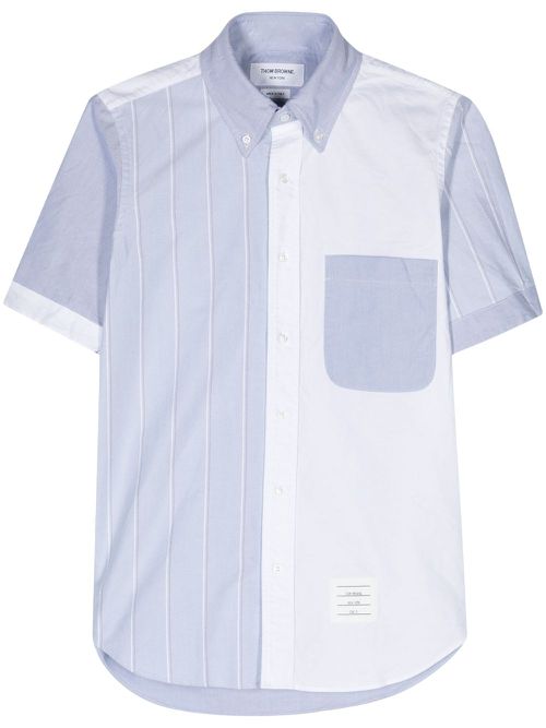 Colour-block button-down shirt - White